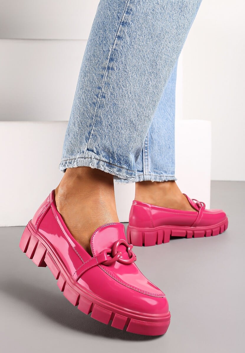 Fuksjowe Mokasyny ze Skórzaną Wkładką Iphiasne