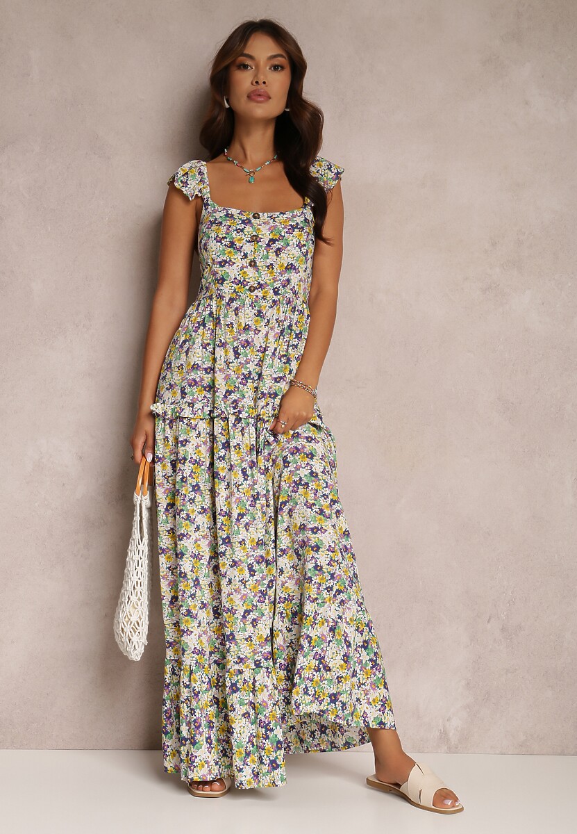 Biało-Fioletowa Sukienka Salama