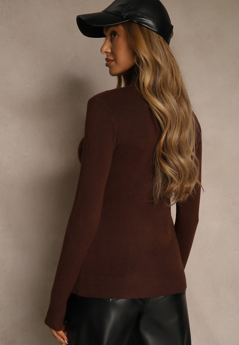 Brązowy Golf z Bawełną w Klasycznym Stylu Reiredia