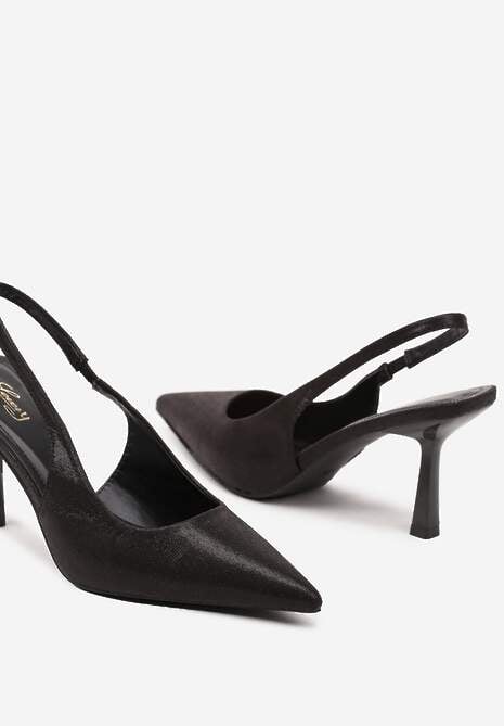 Czarne Szpilki Bez Pięty o Klasycznym Fasonie Arnora