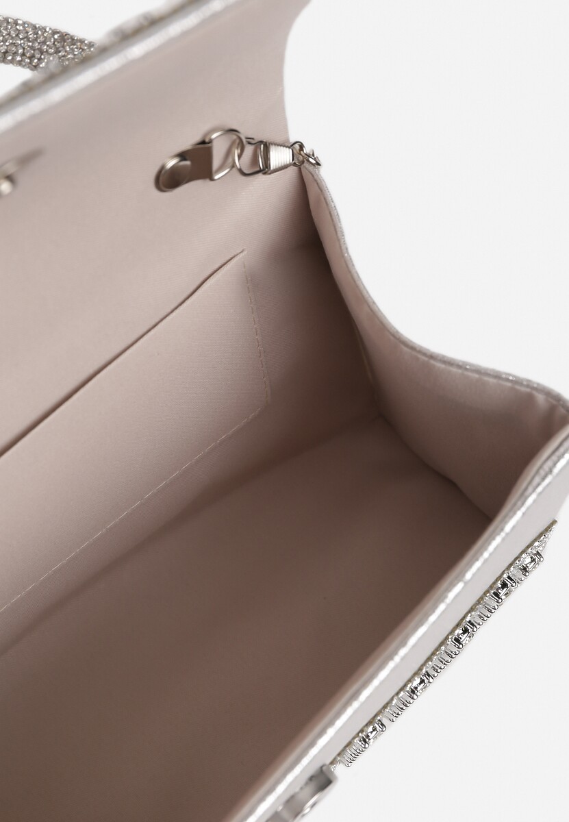 Srebrna Cyrkoniowa Torebka w Koktajlowym Stylu z Rączką i Łańcuszkiem na Ramię Yolatia