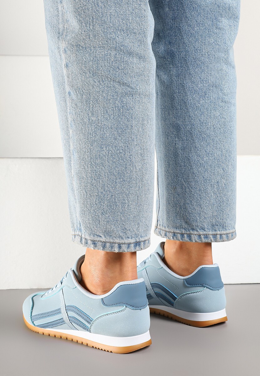 Niebieskie Sneakersy Typu Klasyczne Tenisówki Zdobione Przeszyciami Zardiva