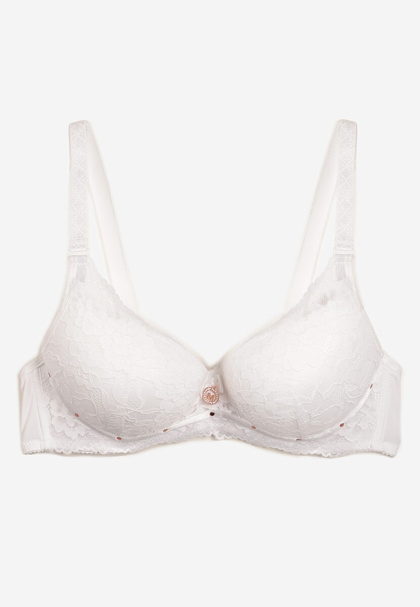 Jasnobeżowy Biustonosz z Koronką i Funkcją Push Up Wifia