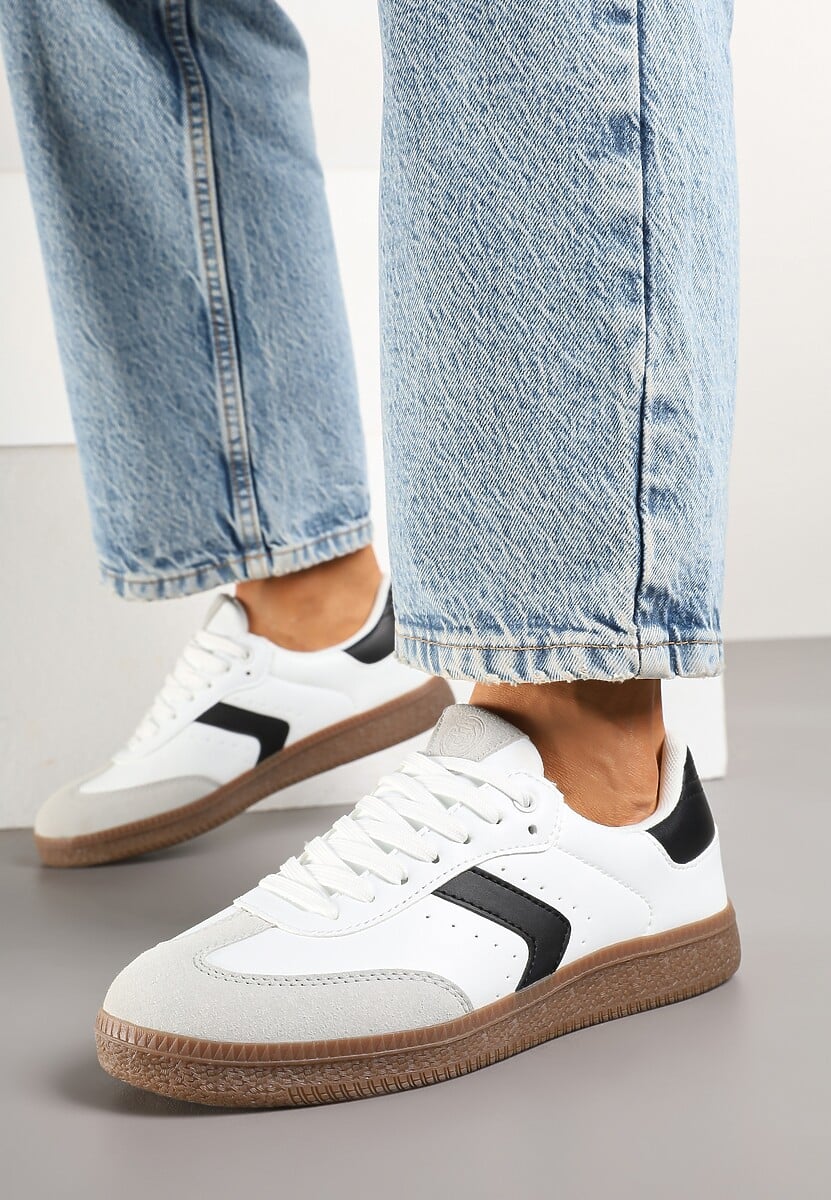 Białe Sneakersy z Perforacją w Stylu Tenisówek Olirielis