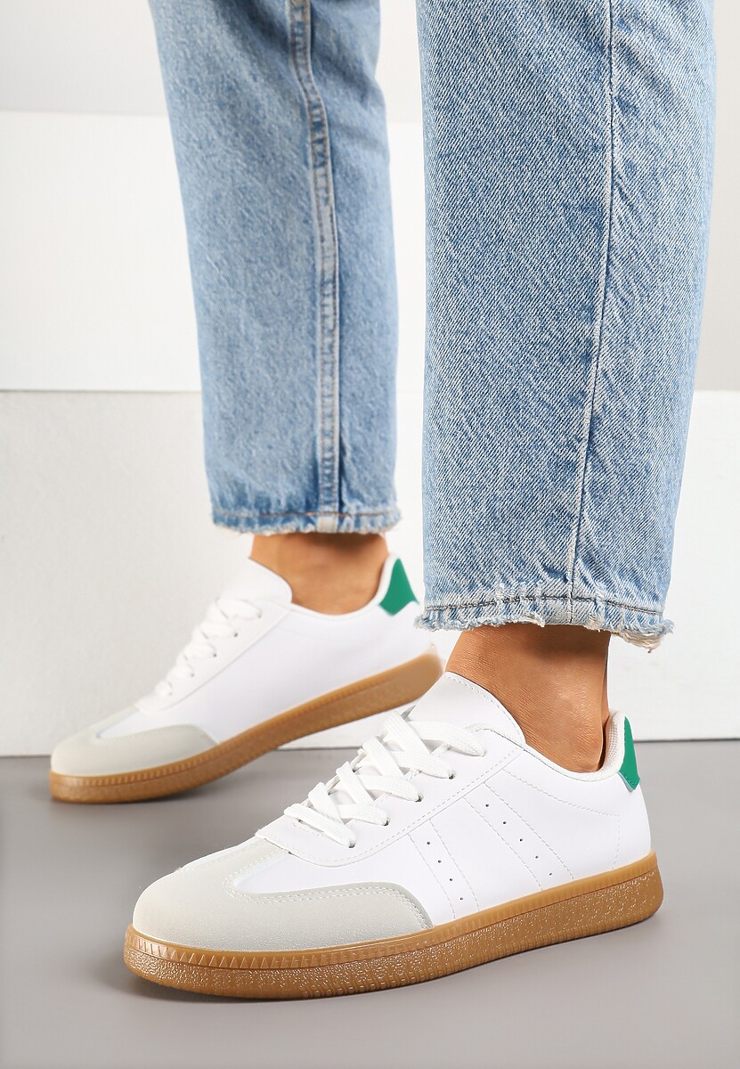 Białe Sneakersy Tenisówki Ozdobione Perforacją Reissara