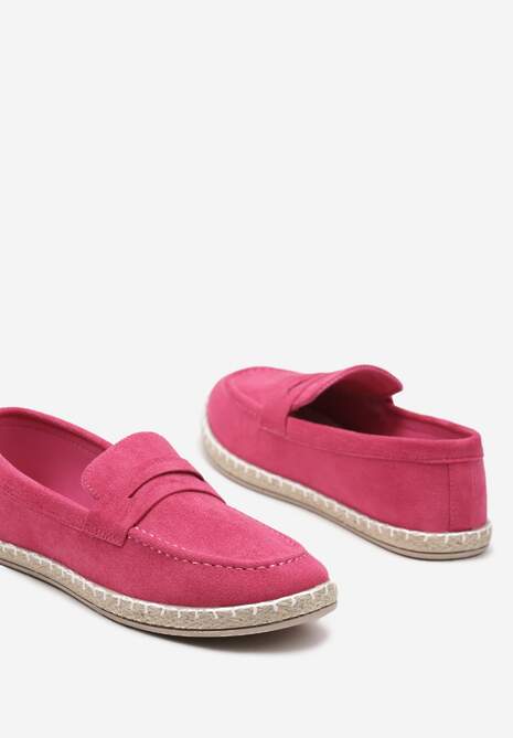 Fuksjowe Mokasyny na Plecionej Podeszwie z Imitacji Zamszu Viadara