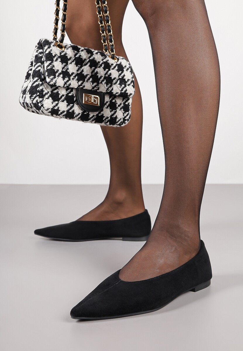 Czarne Klasyczne Balerinki Vices z Noskiem w Szpic Farrie