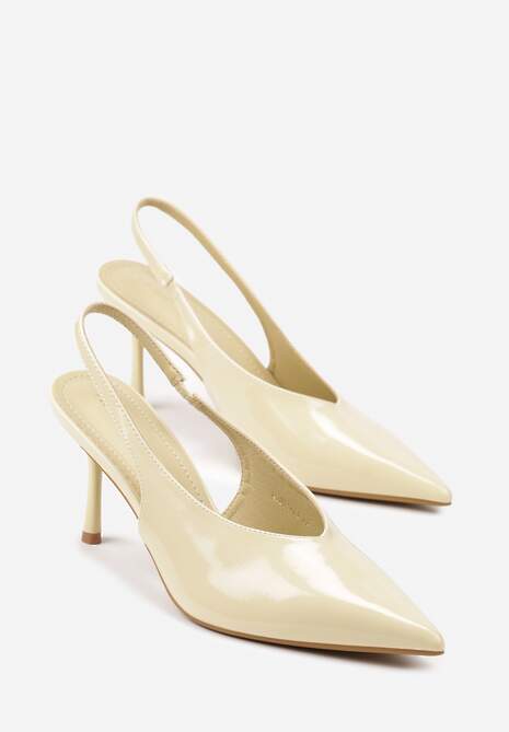 Żółte Czółenka Sandały Slingback Vices na Obcasie Typu Szpilka Tilionea