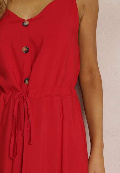 Bordowa Sukienka z Wiskozy Kena