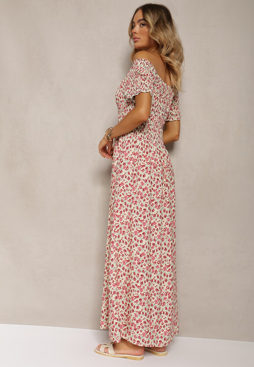 Różowo-Zielona Sukienka z Wiskozy Tariya