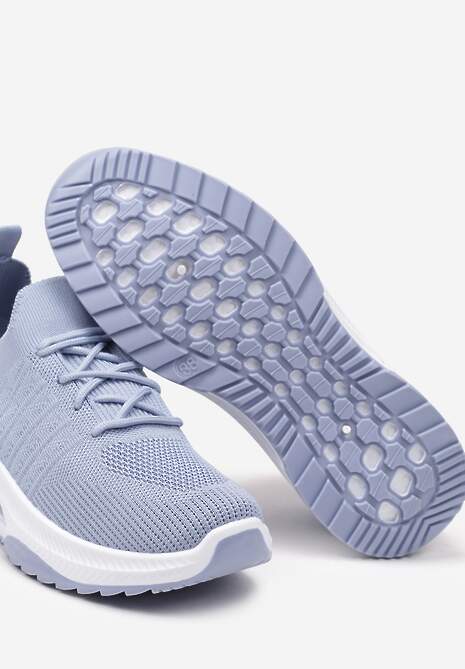 Niebieskie Wsuwane Buty Sportowe w Skarpetkowym Stylu z Ozdobną Podeszwą Moonlise