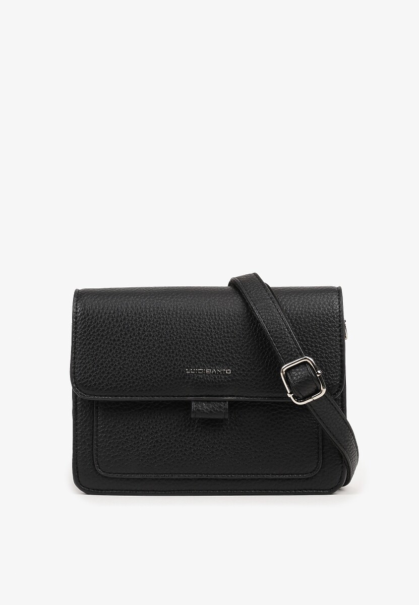 Czarna Mała Torebka Listonoszka w Klasycznym Stylu Izrena