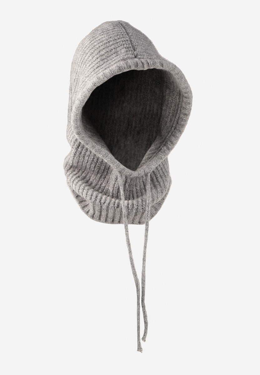 Szara Czapka Balaclava z Wełną i Ściągaczami Linobra
