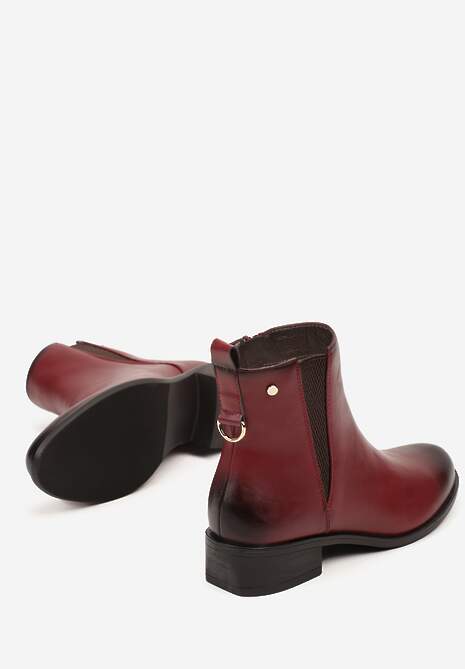 Czerwone Botki w Stylu Sztybletów z Metaliczną Aplikacją Verinette
