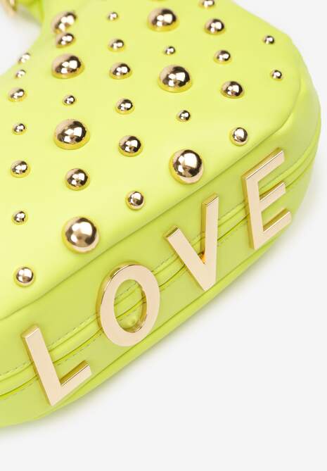 Zielona Mała Torebka ze Zdobieniem i Odpinanym Paskiem Wyneth