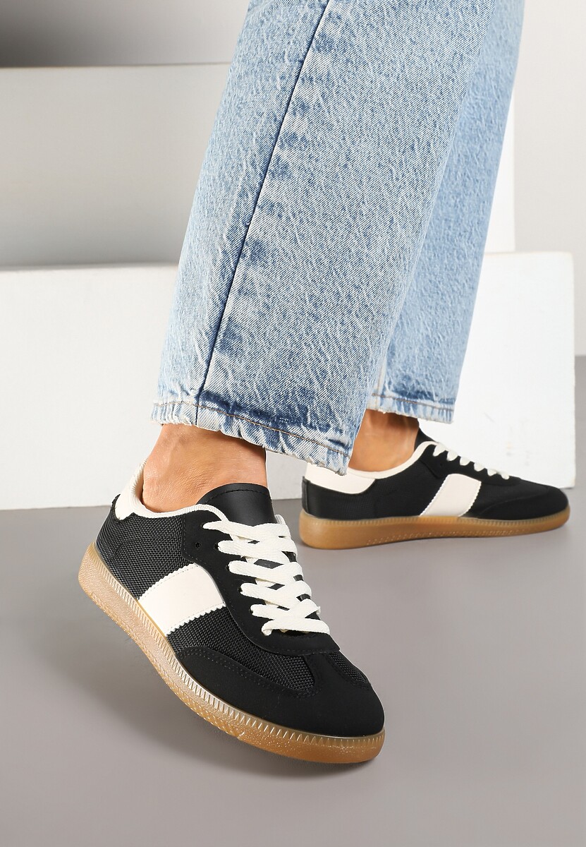 Czarne Sneakersy Tenisówki w Kultowym Stylu Neolithaen