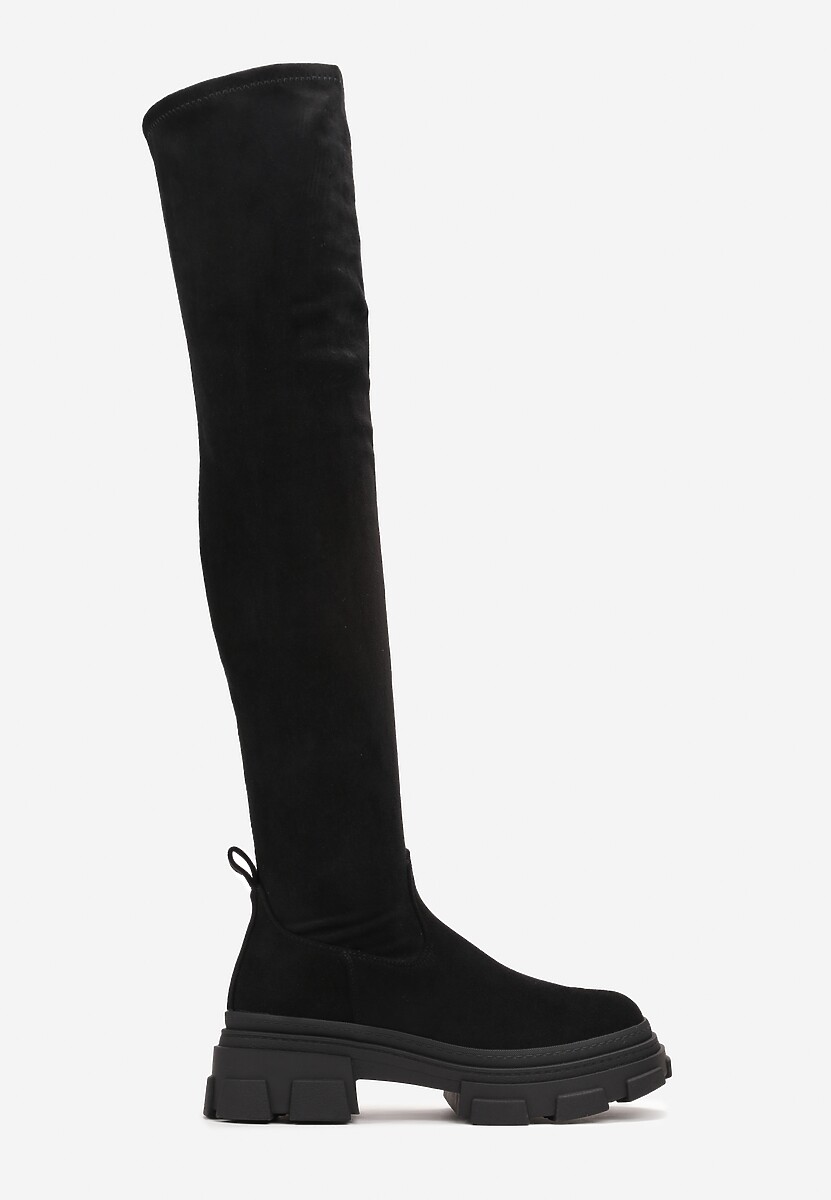 Czarne Kozaki na Grubej Podeszwie za Kolano Nimva