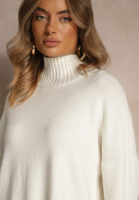 Biały Gładki Golf Casual Ralloria