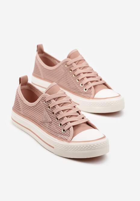 Różowe Szydełkowe Trampki o Klasycznym Fasonie Vovessa