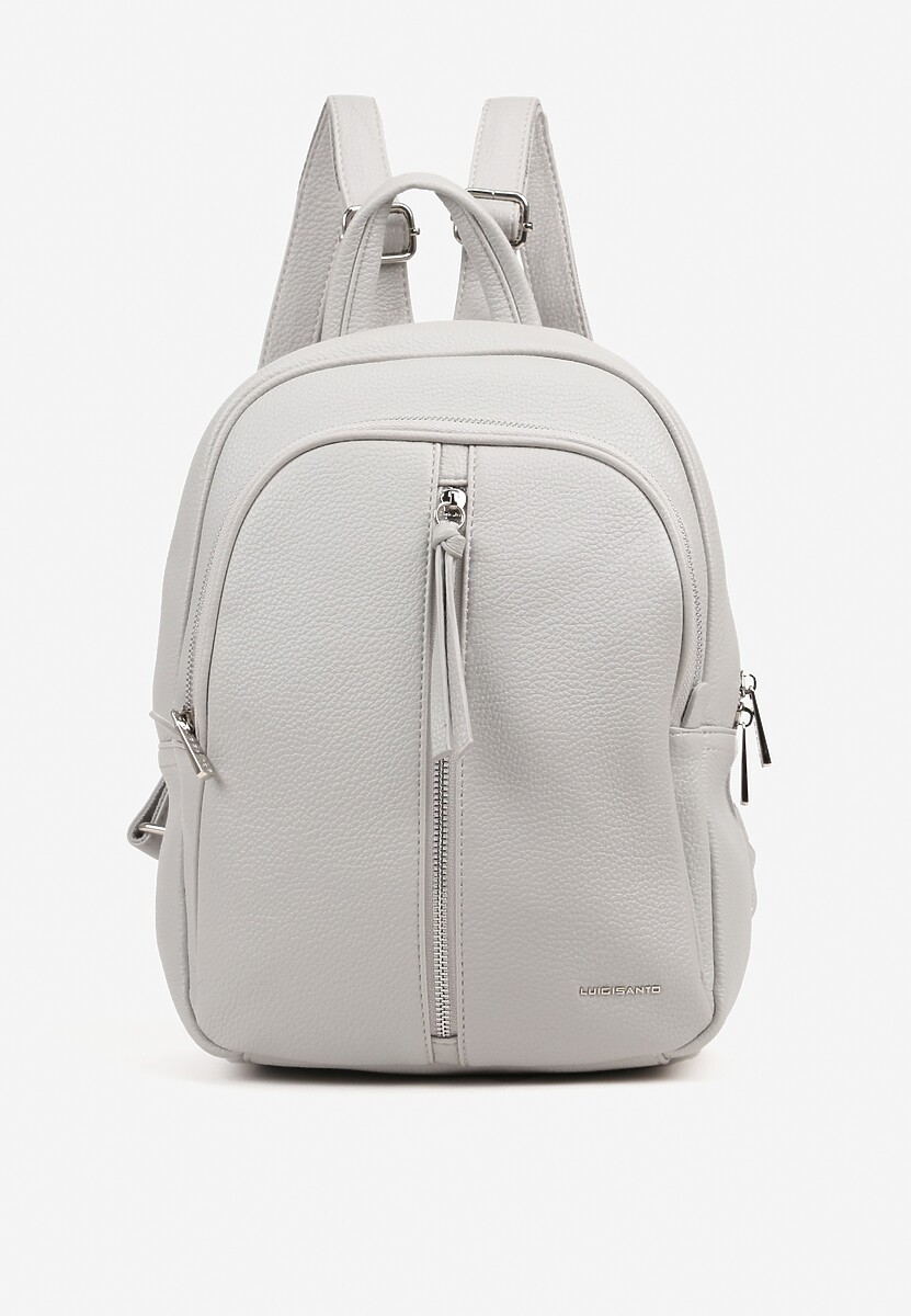 Szary Mały Plecak Zdobiony Suwakiem Nilzeri