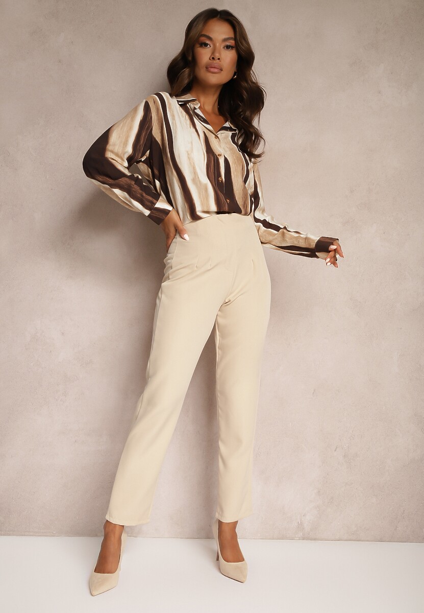 Czarne Spodnie Cygaretki High Waist Molfi