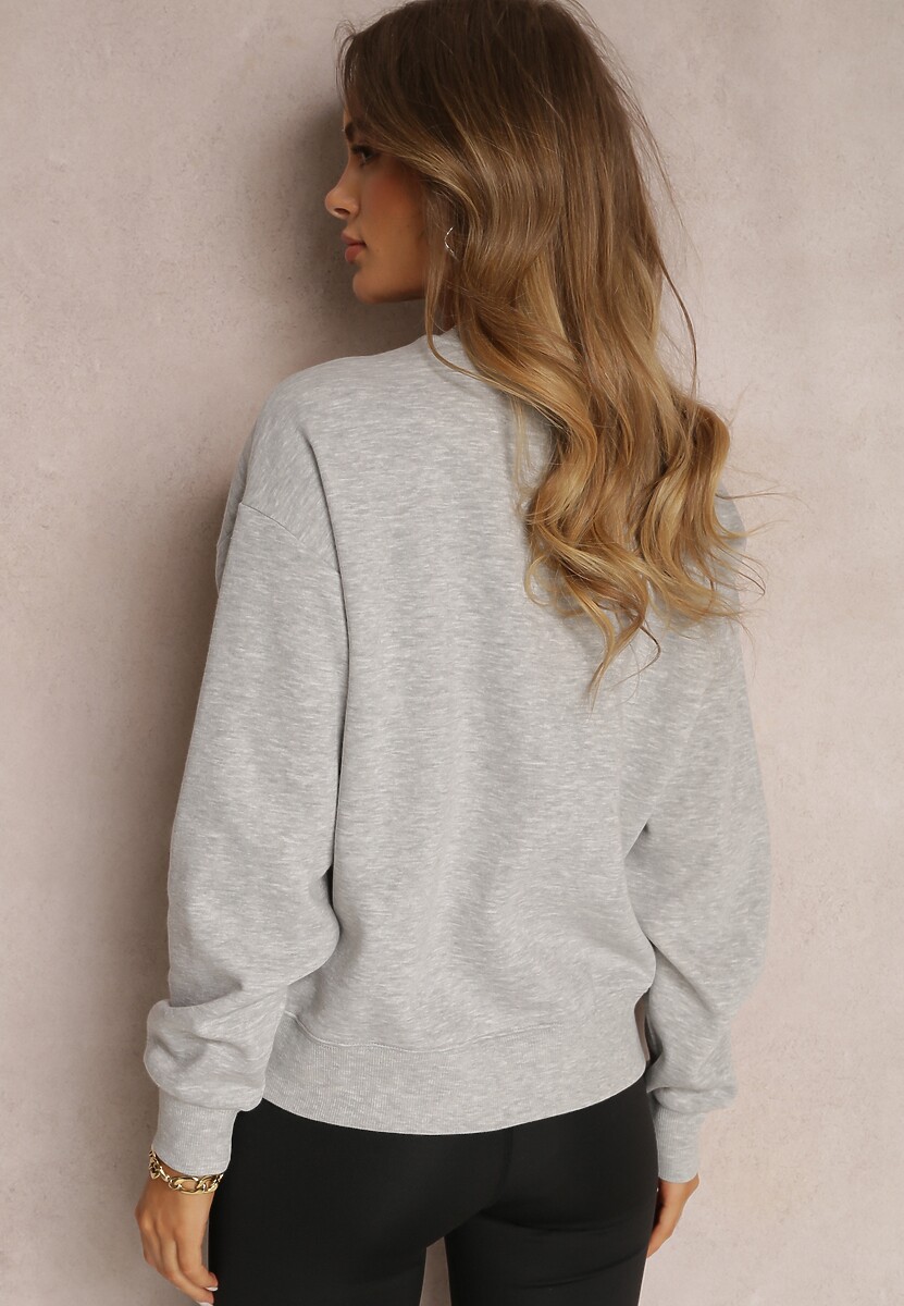 Szara Bluza z Polarową Podszewką Heseh