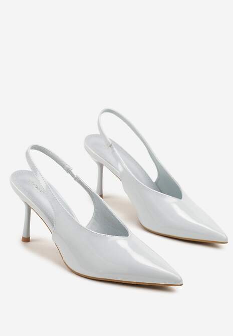 Niebieskie Czółenka Sandały Slingback Vices na Obcasie Typu Szpilka Tilionea