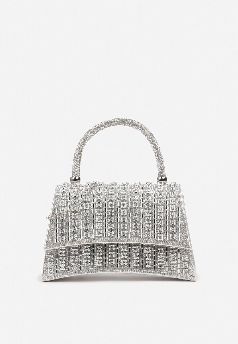 Czarna Cyrkoniowa Torebka w Koktajlowym Stylu z Rączką i Łańcuszkiem na Ramię Yolatia