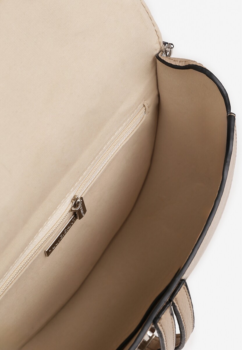 Beżowa Torebka w Półokrągłym Kształcie Tanalinea