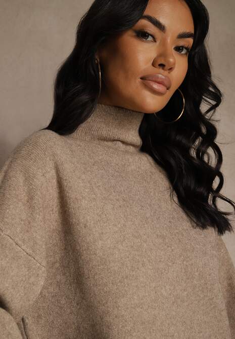 Beżowy Golf Ozdobiony Ściągaczami Wedena