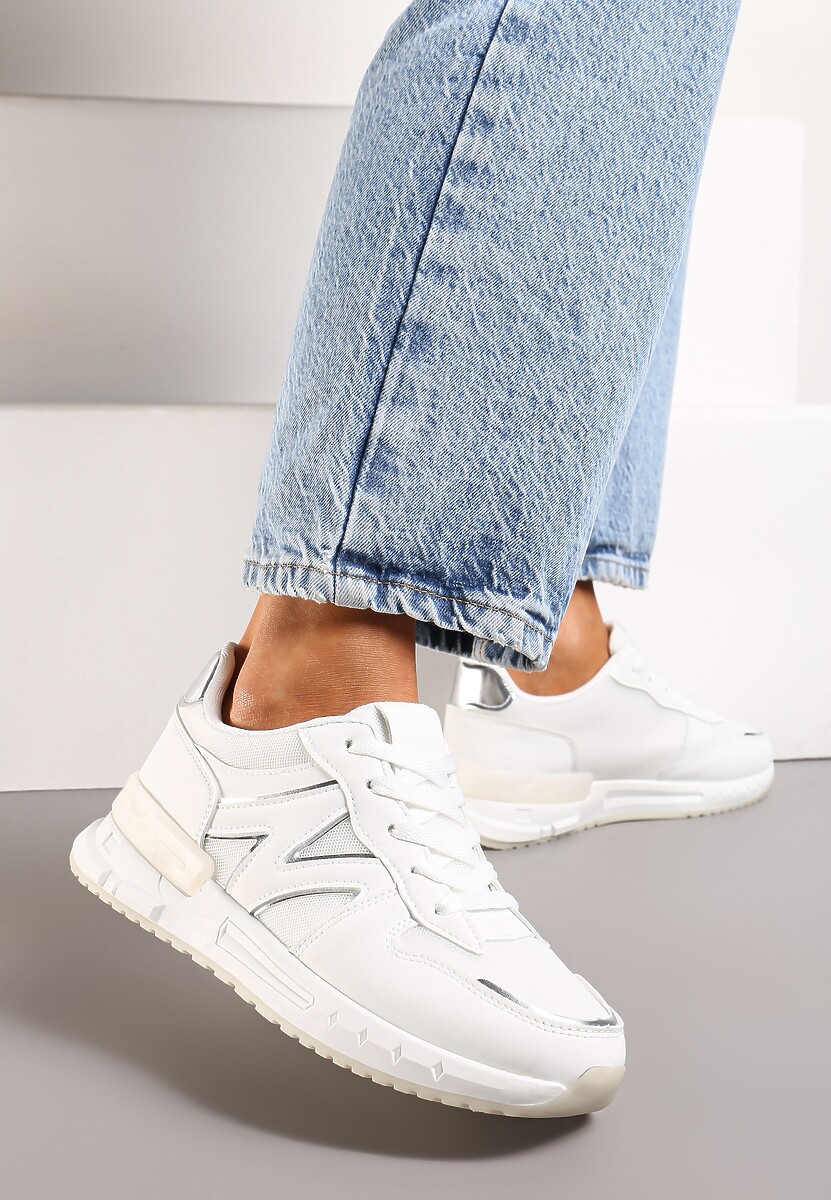 Białe Sneakersy z Klasycznym Sznurowaniem i Wstawkami z Siateczki Veloraa