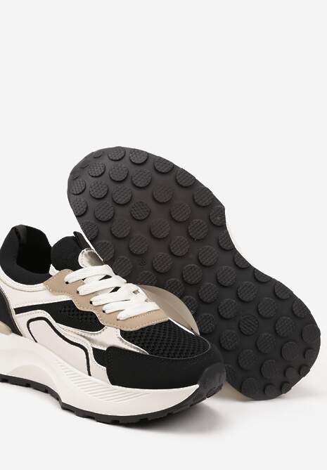 Czarne Sneakersy Streetwearowe na Piankowej Podeszwie Aillifia