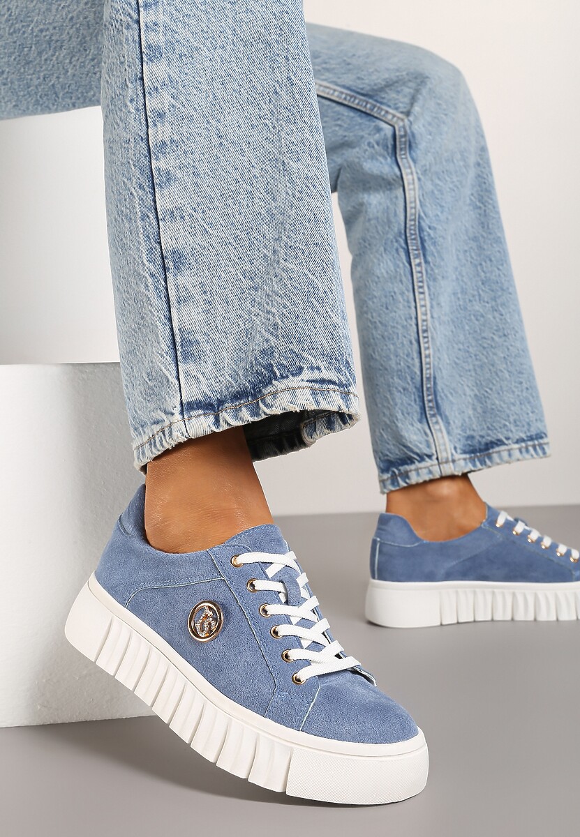 Czarno-Złote Sznurowane Sneakersy Vices na Platformie z Tłoczeniem i Metaliczną Aplikacją Lavfedi