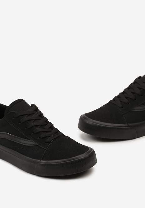 Czarne Tenisówki z Boczną Naszywką Simeris