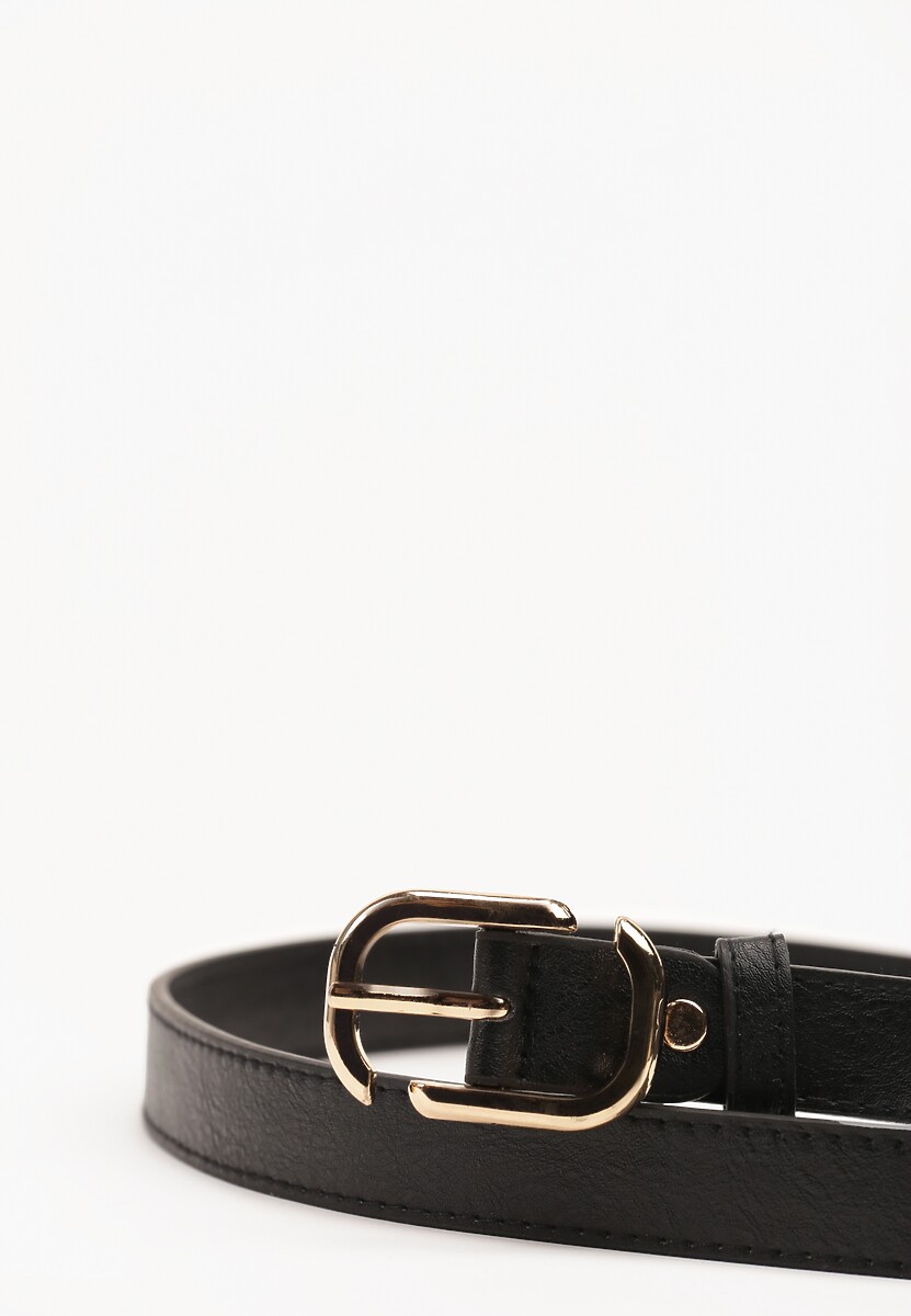 Czarny Pasek Ozdobiony Metalową Klamrą Pulinia