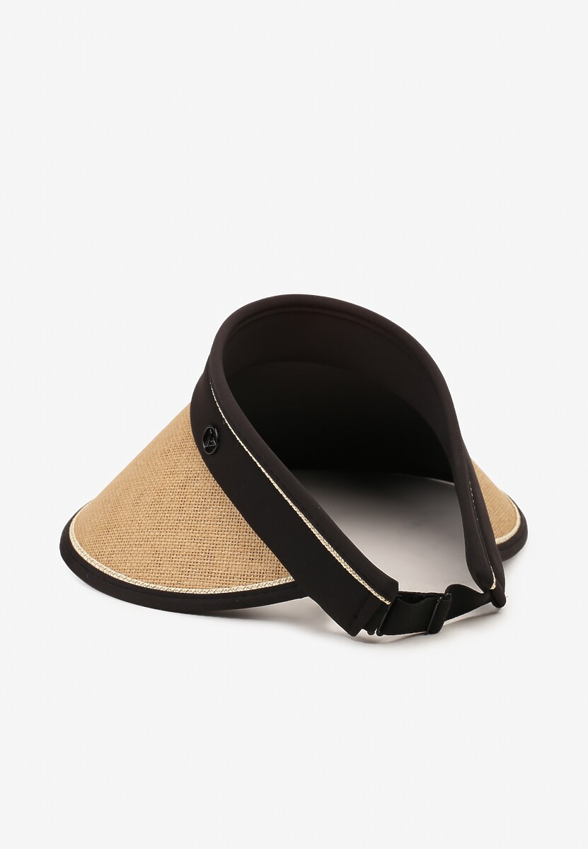 Beżowa Czapka Daszek z Plecionego Materiału Wykończony Gumką z Regulacją Aevac