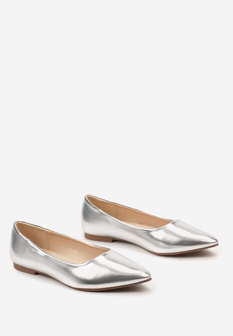 Srebrne Balerinki ze Szpiczastym Noskiem Kaerille