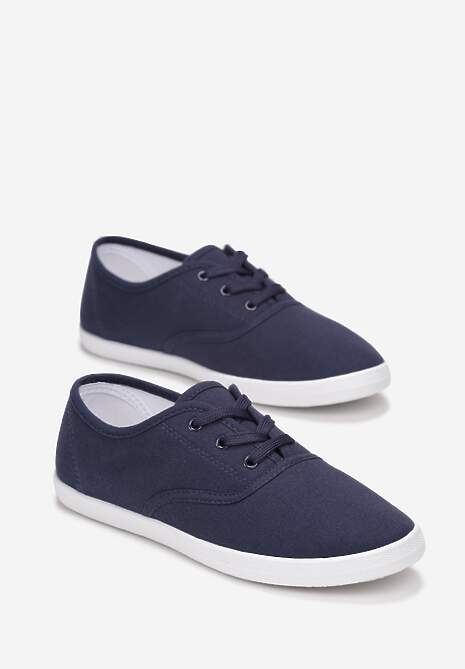 Granatowe Sznurowane Tenisówki Przed Kostkę Jennessa