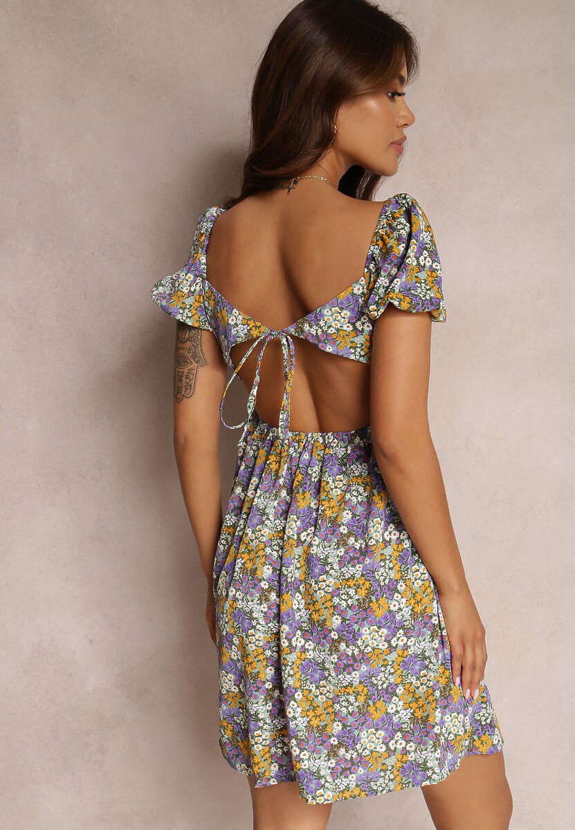 Fioletowo-Miętowa Sukienka Josmy