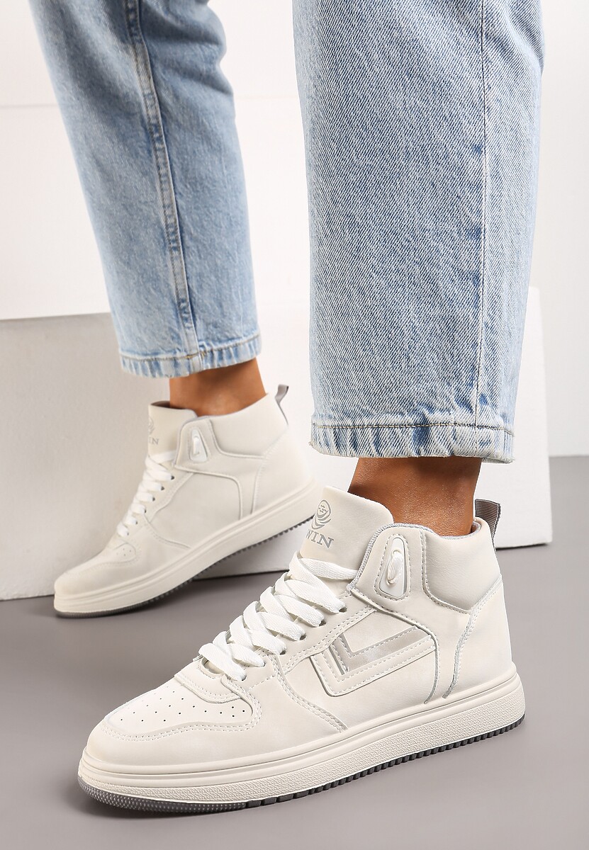 Beżowo-Szare Sneakersy Maeramia