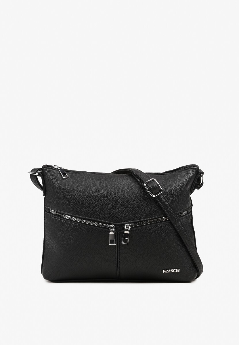 Czarna Torebka z Suwakami na Regulowanym Pasku Malovia