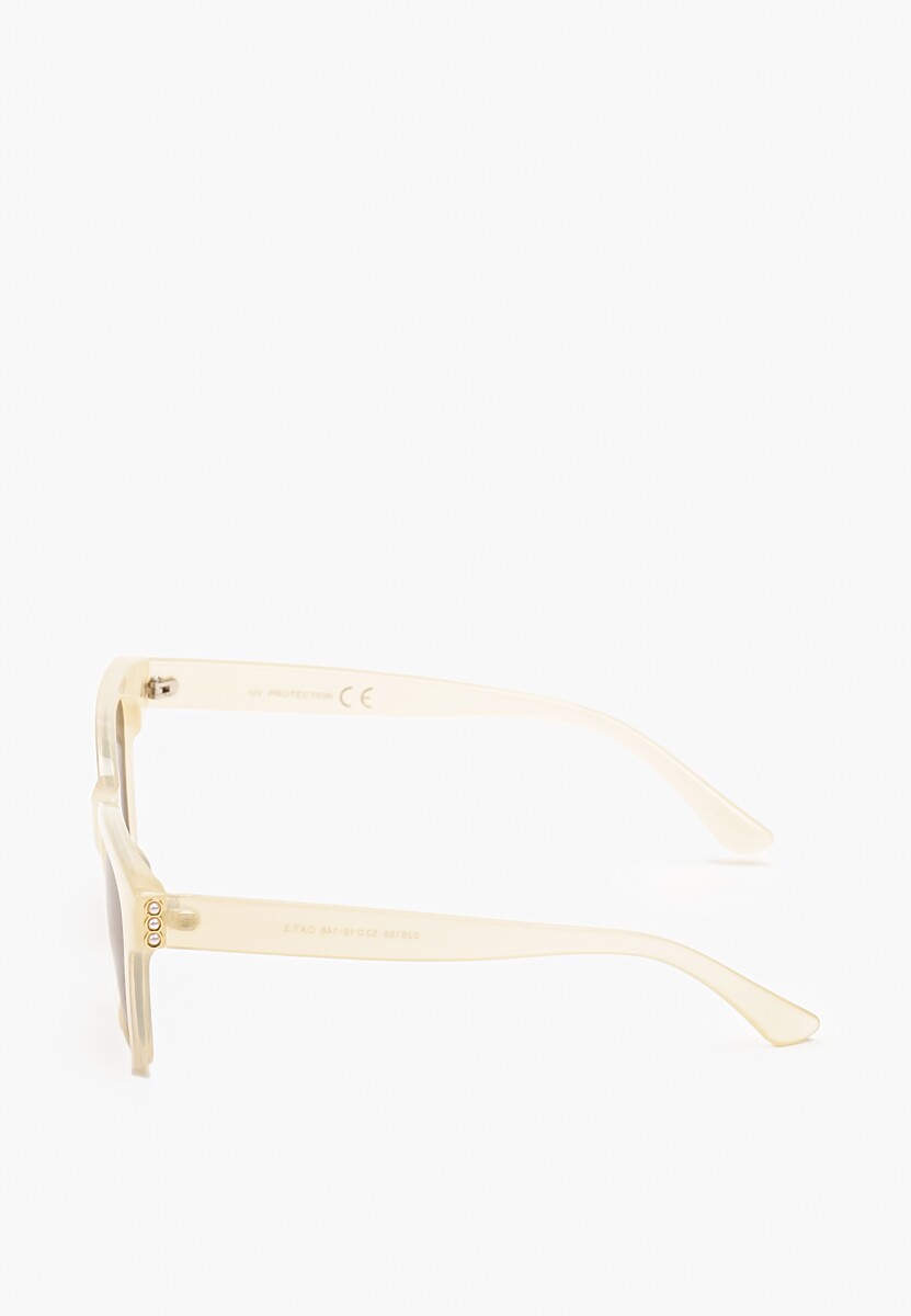 Jasnobeżowe Casualowe Okulary Przeciwsłoneczne Querdia
