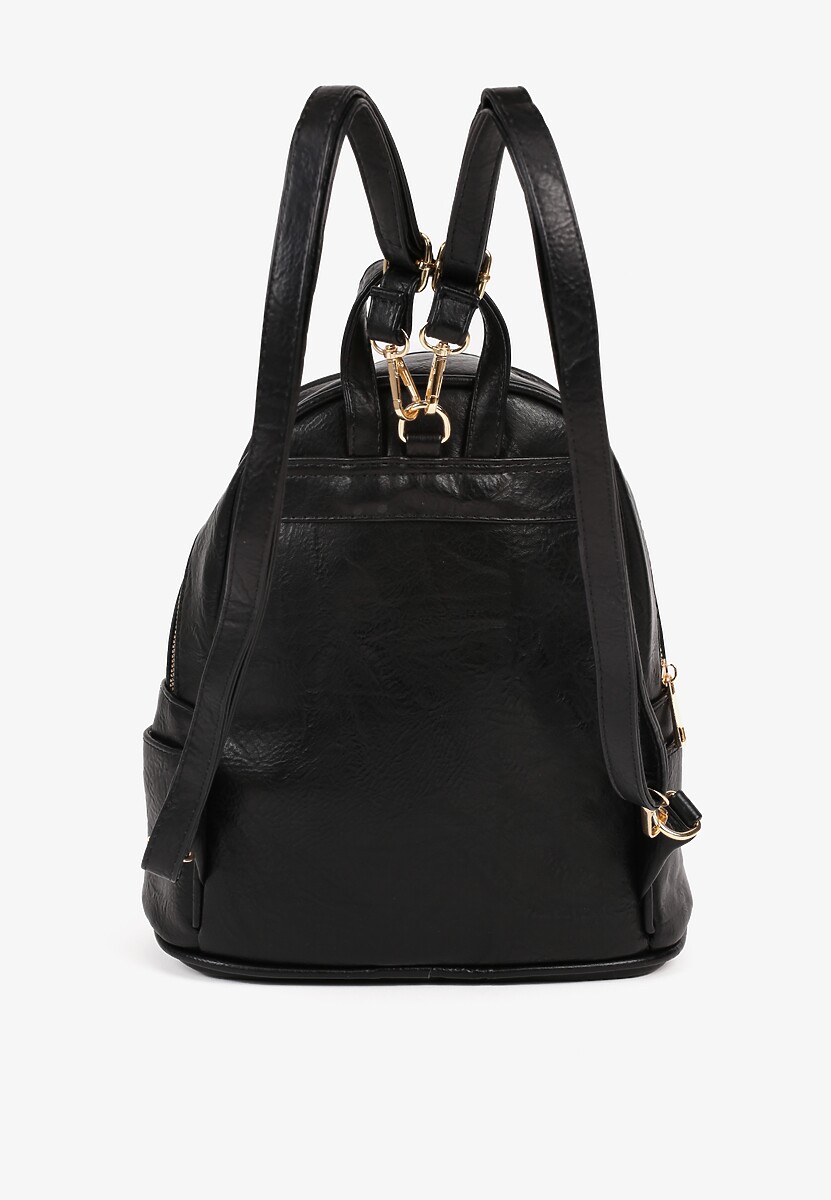 Czarny Casualowy Plecak z Metalicznym Suwakiem Idalerra