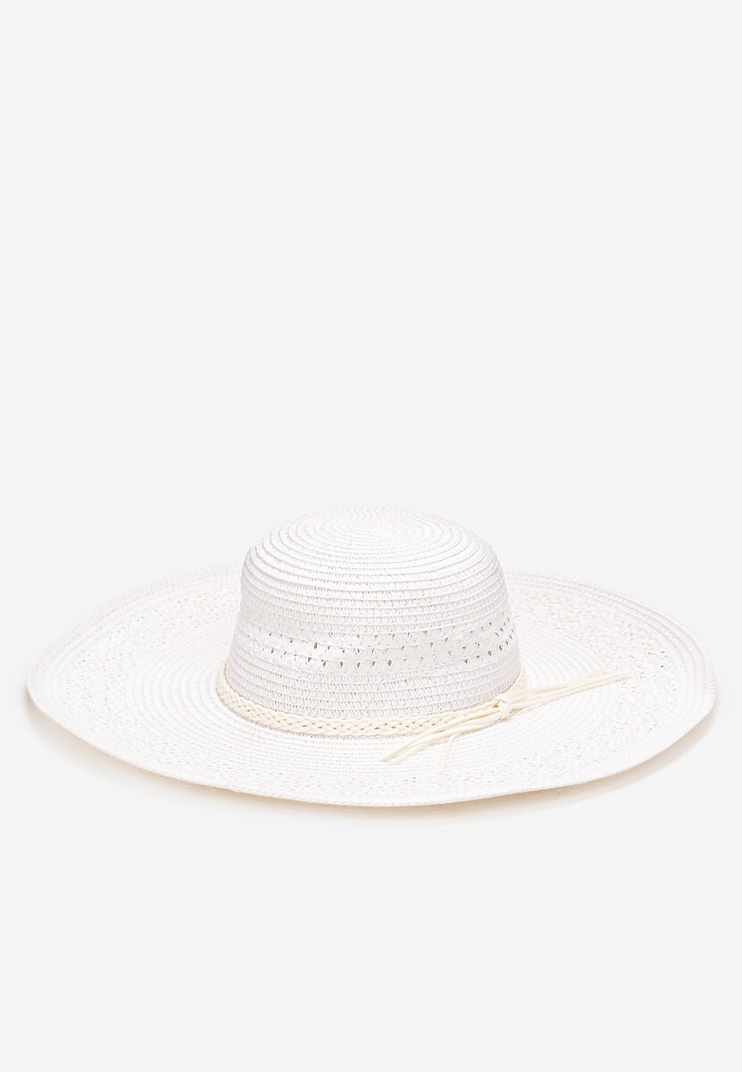 Różowy Szeroki Kapelusz z Plecionki z Dodatkowymi Rzemykami Dorinemia