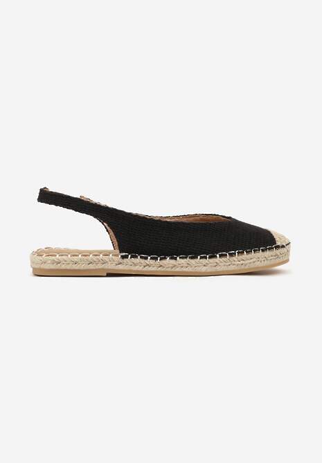 Czarne Sandały Espadryle Slingback Ozdobione Plecionką Addiena