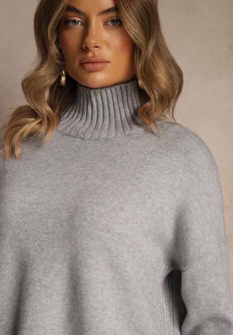 Szary Gładki Golf Casual Ralloria