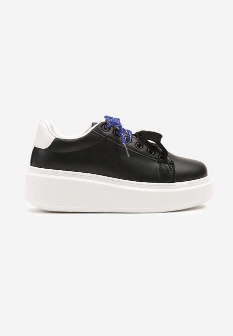 Czarno-Białe Sneakersy z Podwójnym Sznurowaniem Zdivoria