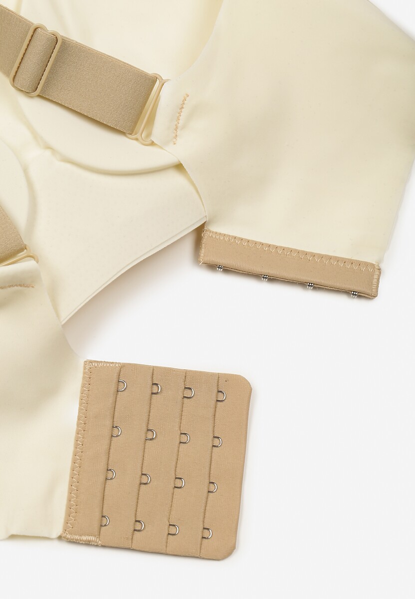 Jasnobeżowy Biustonosz z Zapięciem na Haftki Oledis