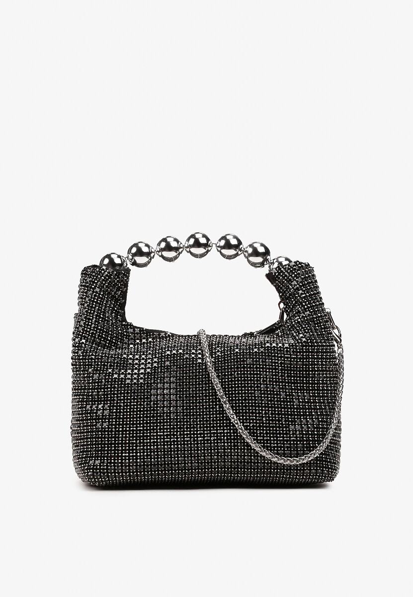 Złota Mała Torebka z Cyrkoniami na Ramię z Ozdobnym Uchwytem Ediuna