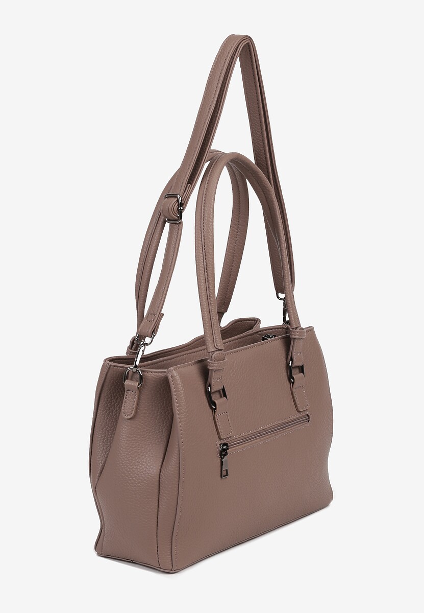 Ciemnobeżowa Torebka z Trzema Komorami i Uchwytami na Ramię Rivpio